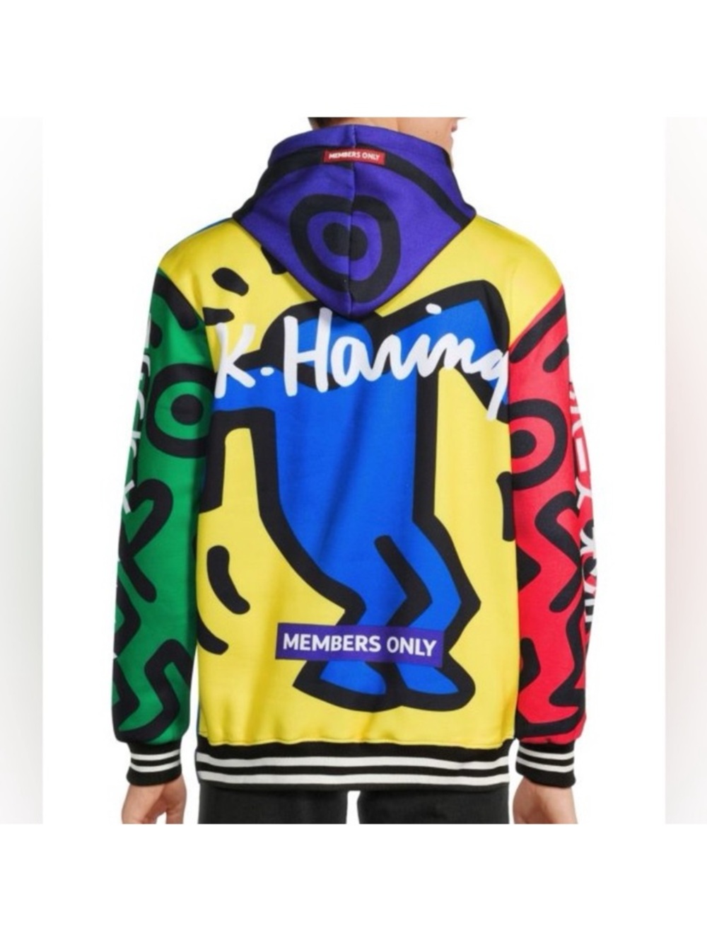 Keith Haring/Members Only Multicolor Graphic Pullover Hoodie with HeartMotif NWT - Picture 11 of 11